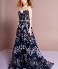 GLS By Gloria - GL2649 Strapless Embellished A-line Gown