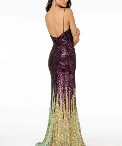 GLS By Gloria - GL2899 Deep V-Neck Allover Sequin Mermaid Gown