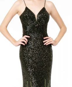 GLS By Gloria - GL2899 Deep V-Neck Allover Sequin Mermaid Gown