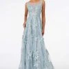 GLS By Gloria - GL2979 Embroidered Bateau A-Line Gown
