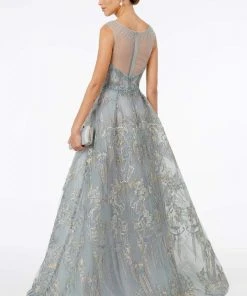 GLS By Gloria - GL2980 Embroidered Scoop Neck A-Line Dress 7 GLS By Gloria - GL2980 Embroidered Scoop Neck A-Line Dress