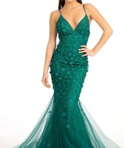 GLS By Gloria GL3000 - Sleeveless V-neck Evening Gown