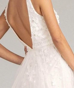 GLS By Gloria GL3011 - V-Neck Overskirt Prom Gown