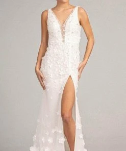 GLS By Gloria GL3011 - V-Neck Overskirt Prom Gown