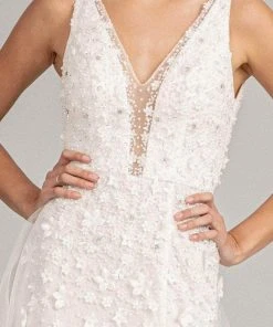 GLS By Gloria GL3011 - V-Neck Overskirt Prom Gown