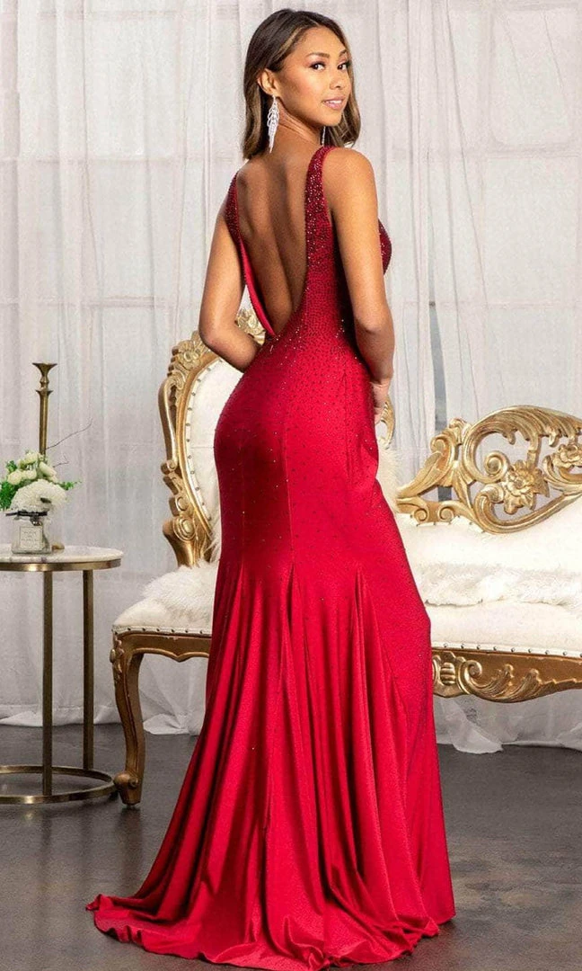 GLS By Gloria GL3037 - Plunging V-Neck Wide Open V-Back Mermaid Dress 8 GLS By Gloria GL3037 - Plunging V-Neck Wide Open V-Back Mermaid Dress