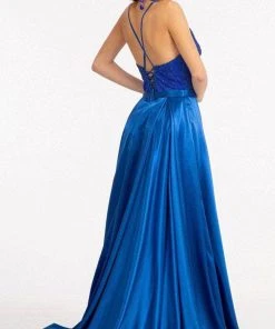 GLS By Gloria GL3040 - V-Neck Satin Formal Gown 25 GLS By Gloria GL3040 - V-Neck Satin Formal Gown