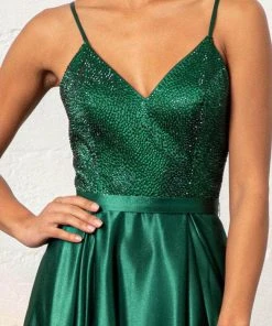 GLS By Gloria GL3040 - V-Neck Satin Formal Gown 18 GLS By Gloria GL3040 - V-Neck Satin Formal Gown