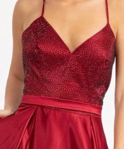 GLS By Gloria GL3040 - V-Neck Satin Formal Gown 22 GLS By Gloria GL3040 - V-Neck Satin Formal Gown