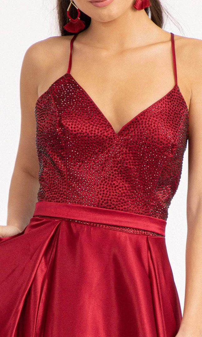 GLS By Gloria GL3040 - V-Neck Satin Formal Gown 10 GLS By Gloria GL3040 - V-Neck Satin Formal Gown