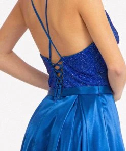 GLS By Gloria GL3040 - V-Neck Satin Formal Gown 27 GLS By Gloria GL3040 - V-Neck Satin Formal Gown