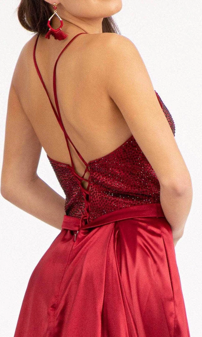 GLS By Gloria GL3040 - V-Neck Satin Formal Gown 11 GLS By Gloria GL3040 - V-Neck Satin Formal Gown