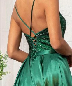 GLS By Gloria GL3040 - V-Neck Satin Formal Gown 19 GLS By Gloria GL3040 - V-Neck Satin Formal Gown