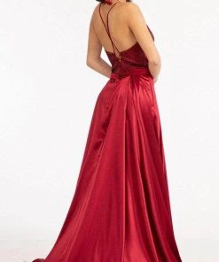 GLS By Gloria GL3040 - V-Neck Satin Formal Gown 21 GLS By Gloria GL3040 - V-Neck Satin Formal Gown