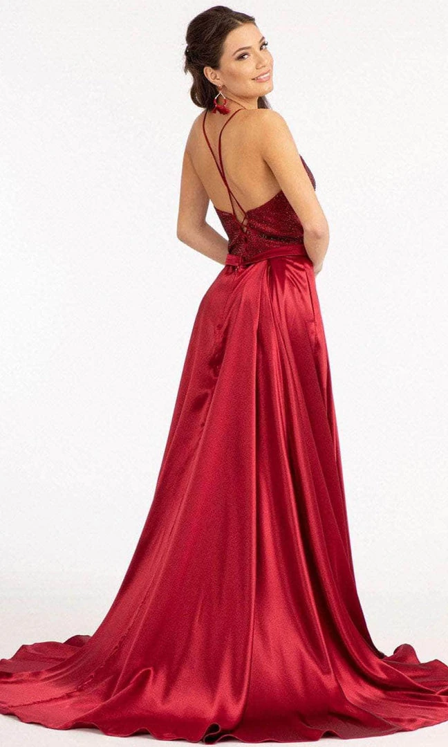 GLS By Gloria GL3040 - V-Neck Satin Formal Gown 9 GLS By Gloria GL3040 - V-Neck Satin Formal Gown