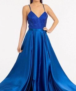 GLS By Gloria GL3040 - V-Neck Satin Formal Gown 24 GLS By Gloria GL3040 - V-Neck Satin Formal Gown