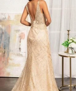 GLS By Gloria GL3042 - Deep V-Neck Sleeveless Evening Gown 15 GLS By Gloria GL3042 - Deep V-Neck Sleeveless Evening Gown