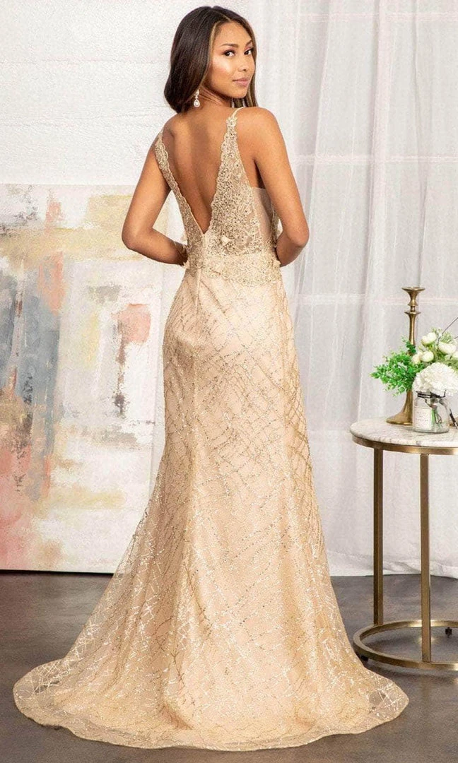 GLS By Gloria GL3042 - Deep V-Neck Sleeveless Evening Gown 8 GLS By Gloria GL3042 - Deep V-Neck Sleeveless Evening Gown