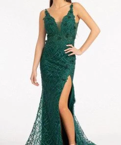 GLS By Gloria GL3042 - Deep V-Neck Sleeveless Evening Gown 12 GLS By Gloria GL3042 - Deep V-Neck Sleeveless Evening Gown