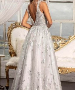 GLS By Gloria GL3048 - Sleeveless Feather A-line Dress