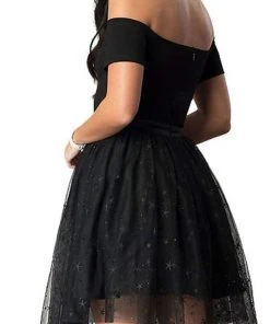 Harper And Lemon - 221111 Sleek Off-Shoulder Tulle A-line Dress Short Dresses