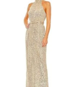 Ieena Duggal 11281 - Halter Sequin Sheath Dress