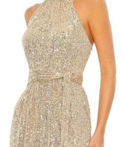 Ieena Duggal 11281 - Halter Sequin Sheath Dress