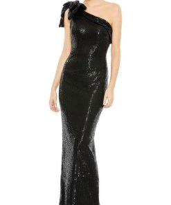 Ieena Duggal 11283 - Bow Ornate Sequin Evening Dress