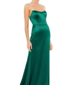 Ieena Duggal - 12428 Rhinestone Double Strap Satin Gown 10 Ieena Duggal - 12428 Rhinestone Double Strap Satin Gown