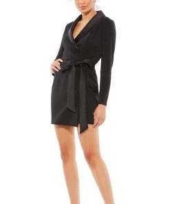 Ieena Duggal - 12508 Wrap Style Suit Short Dress