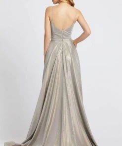 Ieena Duggal - 20165I Ruched Plunging V-Neck Evening Gown