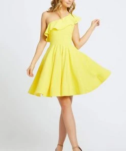 Ieena Duggal - 26099I One Shoulder Ruffled Neckline A-Line Dress Mac Duggal