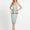 Mac Duggal Ieena Duggal - 26145I Off-Shoulder Sheath Dress With Peplum