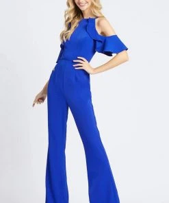 Ieena Duggal - 26192I Ruffled Halter Neck Jumpsuit