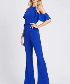 Ieena Duggal - 26192I Ruffled Halter Neck Jumpsuit