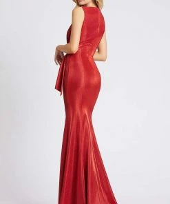 Mac Duggal Ieena Duggal - 26261I Plunging V-Neck Shirred Bodice Long Gown 6 Mac Duggal Ieena Duggal - 26261I Plunging V-Neck Shirred Bodice Long Gown