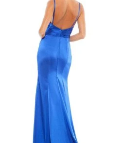 Ieena Duggal - 26264I Romantic Plunging Neck Sleeveless Sheath Gown