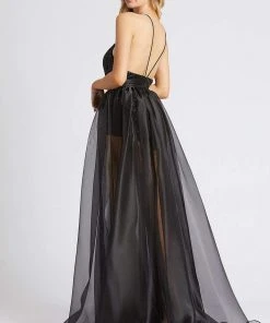 Ieena Duggal - 26292I Plunging Sequined Bodice Illusion A-Line Gown 6 Ieena Duggal - 26292I Plunging Sequined Bodice Illusion A-Line Gown