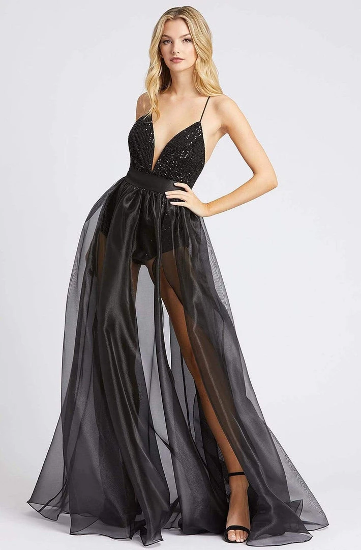Ieena Duggal - 26292I Plunging Sequined Bodice Illusion A-Line Gown 5 Ieena Duggal - 26292I Plunging Sequined Bodice Illusion A-Line Gown