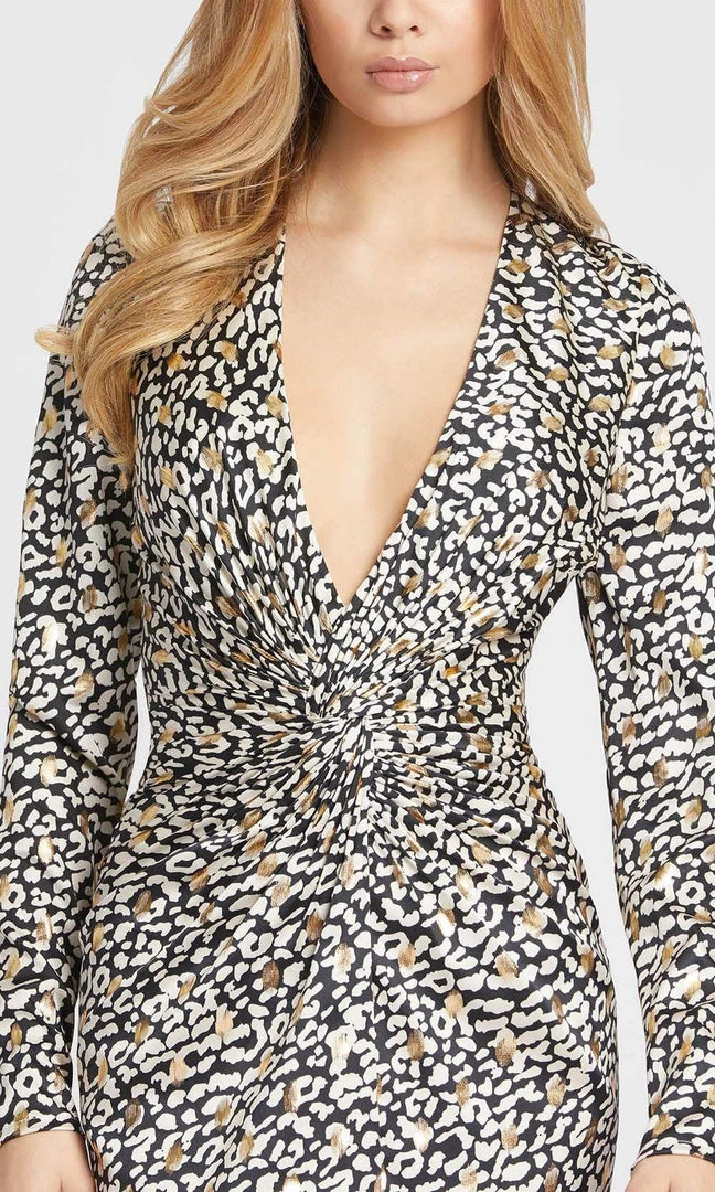 Ieena Duggal - 26370I Twist Front Leopard Print Gown 5 Ieena Duggal - 26370I Twist Front Leopard Print Gown