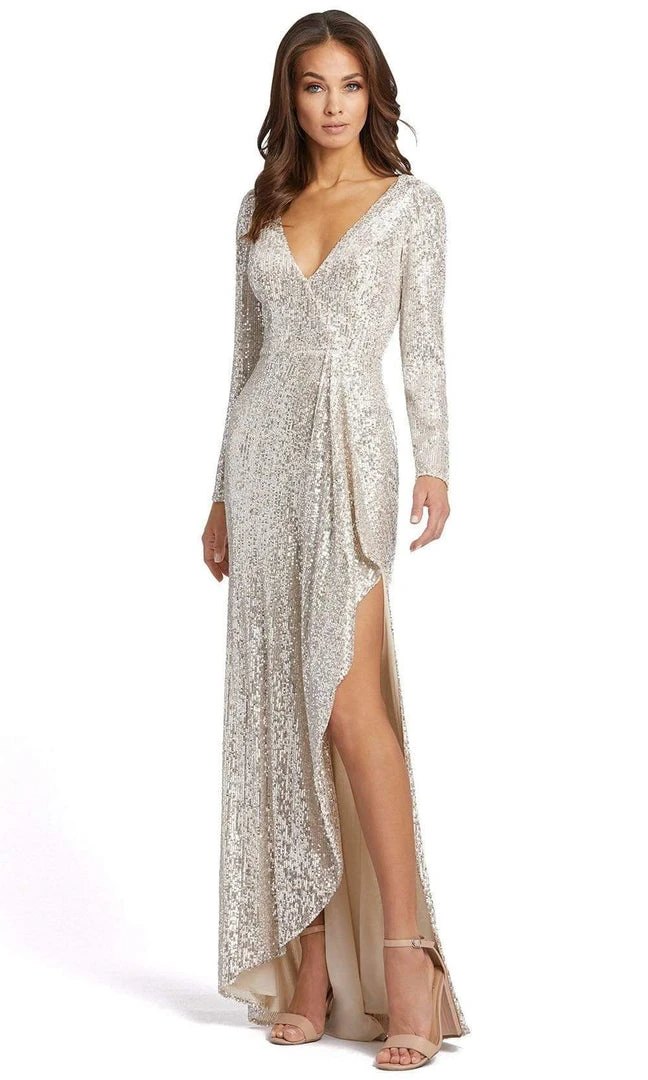 Ieena Duggal - 26395 V-Neck Long Sleeve Full Sequin Evening Gown 3 Ieena Duggal - 26395 V-Neck Long Sleeve Full Sequin Evening Gown