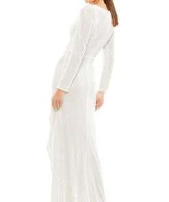 Ieena Duggal - 26395 V-Neck Long Sleeve Full Sequin Evening Gown 14 Ieena Duggal - 26395 V-Neck Long Sleeve Full Sequin Evening Gown