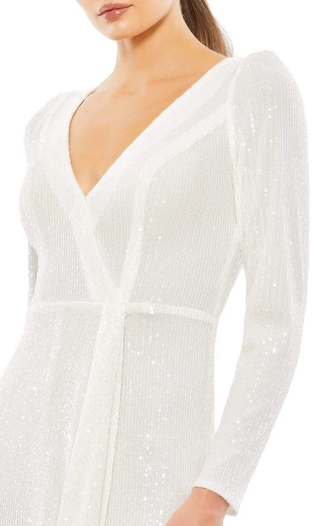 Ieena Duggal - 26395 V-Neck Long Sleeve Full Sequin Evening Gown 9 Ieena Duggal - 26395 V-Neck Long Sleeve Full Sequin Evening Gown