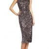 Ieena Duggal - 26438 High Bateau Neck Plunge Cowl Back Sequin Dress 2 Ieena Duggal - 26438 High Bateau Neck Plunge Cowl Back Sequin Dress