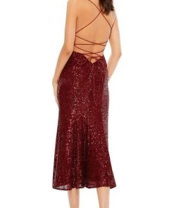 Ieena Duggal - 26480 Fitted Bodice Open Back Full Sequin Midi Dress 7 Ieena Duggal - 26480 Fitted Bodice Open Back Full Sequin Midi Dress