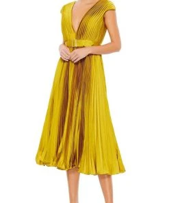 Ieena Duggal - 26483 Plunging V-Neck Accordion Pleated A-Line Dress 9 Ieena Duggal - 26483 Plunging V-Neck Accordion Pleated A-Line Dress