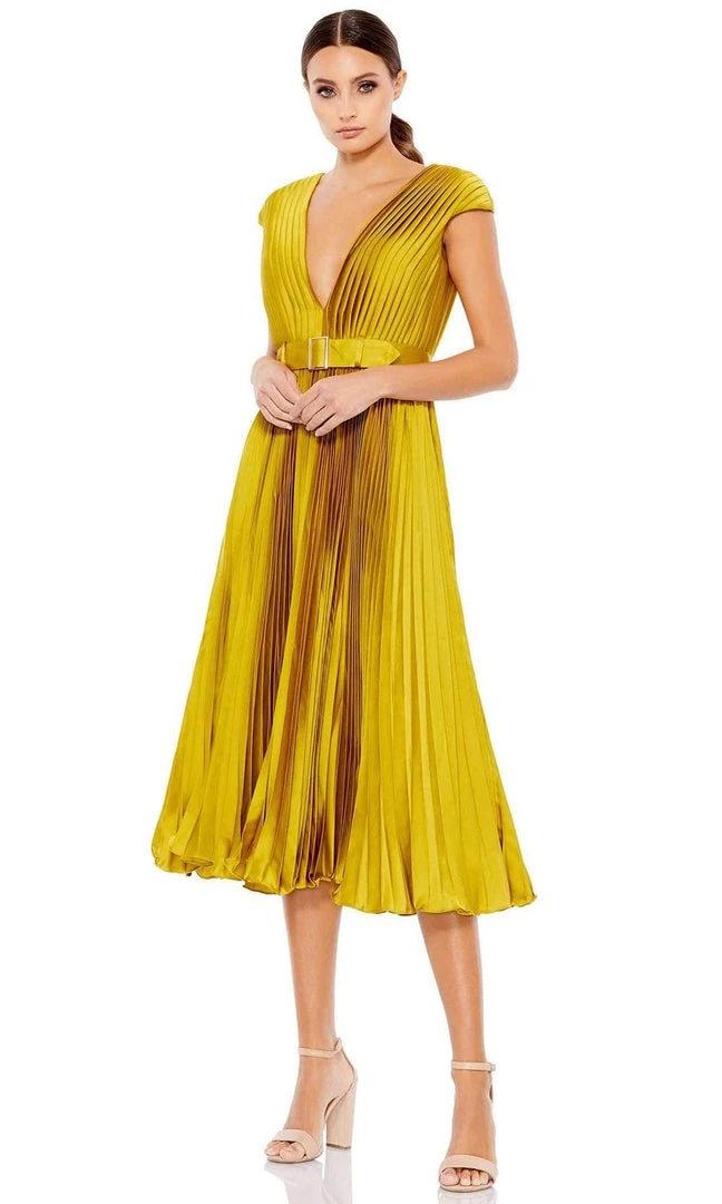 Ieena Duggal - 26483 Plunging V-Neck Accordion Pleated A-Line Dress 6 Ieena Duggal - 26483 Plunging V-Neck Accordion Pleated A-Line Dress