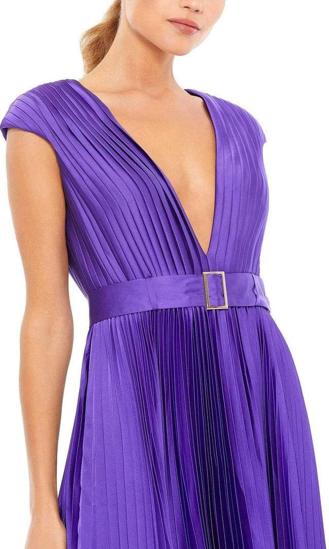 Ieena Duggal - 26483 Plunging V-Neck Accordion Pleated A-Line Dress 5 Ieena Duggal - 26483 Plunging V-Neck Accordion Pleated A-Line Dress