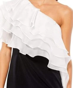 Ieena Duggal - 26501 Ruffle Tiered One Shoulder Dress 7 Ieena Duggal - 26501 Ruffle Tiered One Shoulder Dress