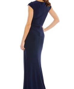 Ieena Duggal - 26504 Cap Sleeve Pleat-Accent High Slit Dress 5 Ieena Duggal - 26504 Cap Sleeve Pleat-Accent High Slit Dress